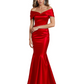 Luxury Emerald Formal Dress Off-the-Shoulder Satin Gown Trumpet Silhouette