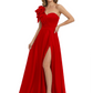 Elegant Mother of the Groom Dress A-Line Satin Formal Gown with High Slit Ruched Bodice