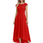 Elegant Evening Gown Trending 2026 Styles with Cap Sleeves High-Low Skirt