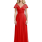 Mother of the Bride Dress Cap Sleeves and V-Neckline with Embroidered Lace Shoulders