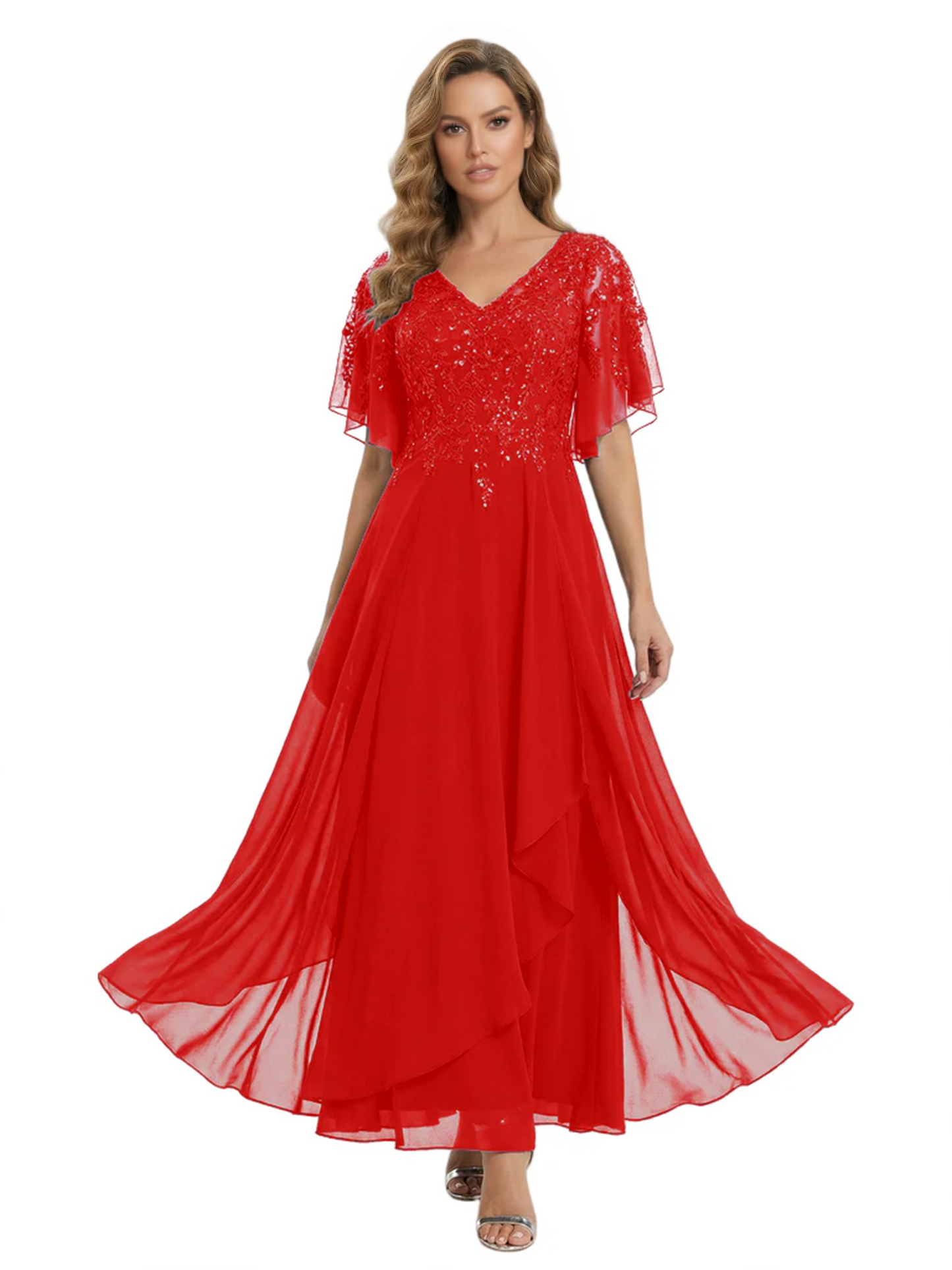 Bling Sequin Chiffon Mother of the Brides Dresses Wedding Party Gowns For Mom