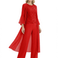 Elegant Pink 3-Piece Pant Set Trending 2026 Styles with Lace Wide-Leg Pants