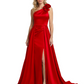 One Shoulder Sleeveless Mother of the Brides Dresses Floor Length Slit With Train