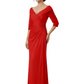 Elegant 3/4 Sleeve Mother of the Brides Dresses Mom Outfits Wedding Satin