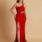 Gorgeous One Shoulder Soft Satin Side Slit Floor-Length Mermaid Bridesmaid Dresses