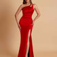 Sexy Soft Satin Mermaid One Shoulder Floor-Length Mermaid Bridesmaid Dresses
