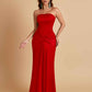 Sexy Soft Satin Mermaid Strapless Floor-Length Mermaid Bridesmaid Dresses