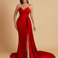 Sexy Soft Satin Mermaid V-neck Floor-Length Mermaid Bridesmaid Dresses