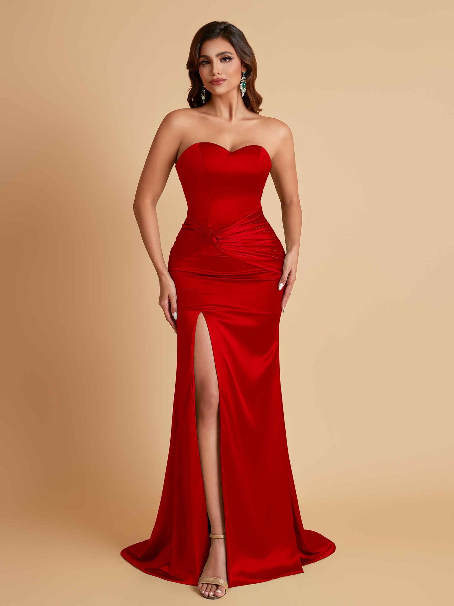 Sexy Soft Satin Mermaid Sweetheart Floor-Length Mermaid Bridesmaid Dresses