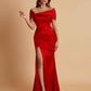 Elegant Soft Satin Off-the-shoulder Side-Slit Mermaid Bridesmaid Dresses