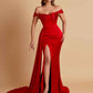 Sexy Soft Satin Sweetheart Off-the-shoulder Strapless Side-Slit Mermaid Bridesmaid Dresses