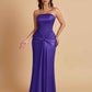 Sexy Soft Satin Mermaid Strapless Floor-Length Mermaid Bridesmaid Dresses