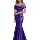 Luxury Emerald Formal Dress Off-the-Shoulder Satin Gown Trumpet Silhouette