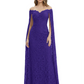 Elegant Mother of the Groom Gown Floral Lace Embroidered Formal Dress with Cape