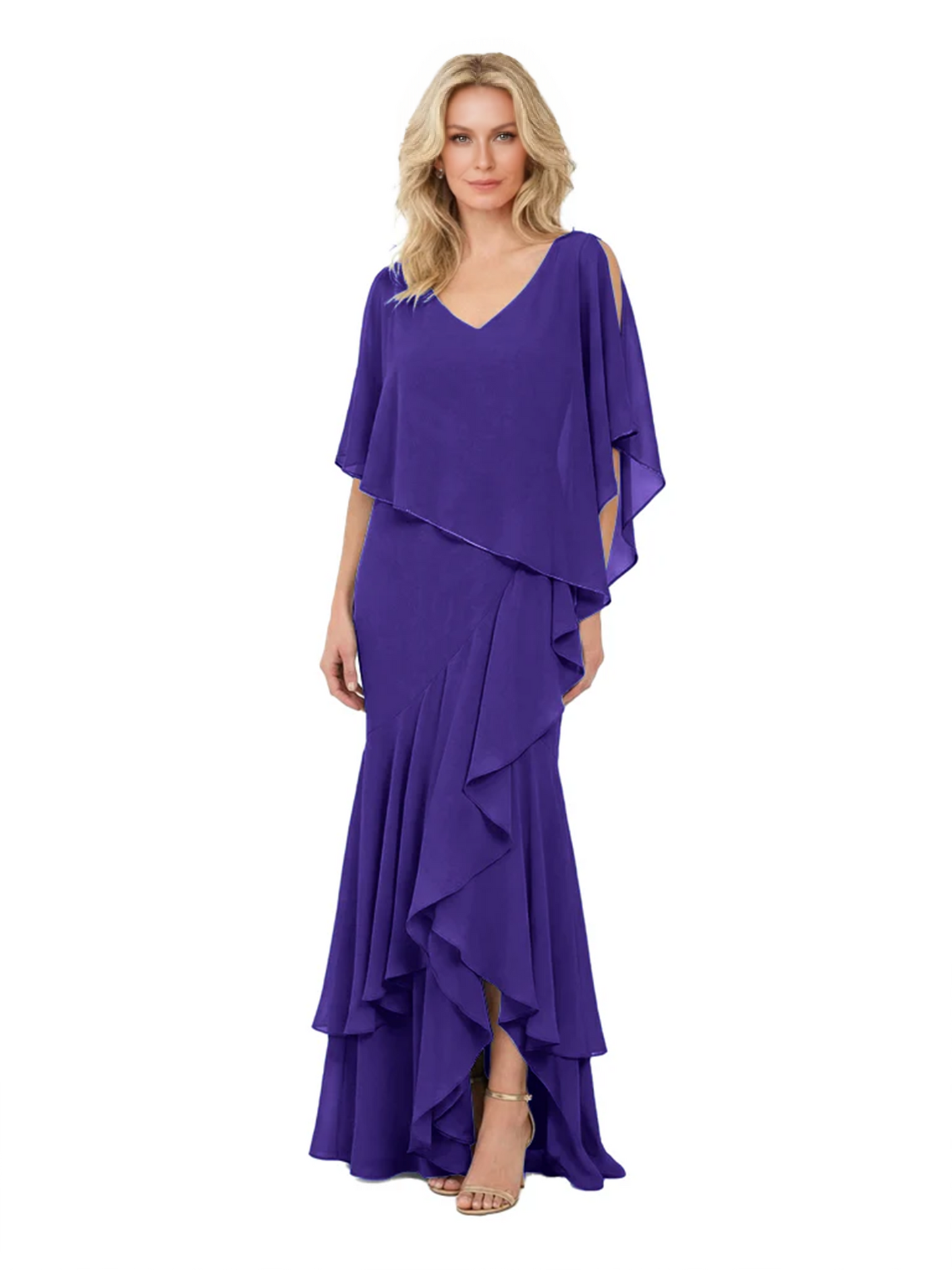 Chic Long A-Line Chiffon Mother of the Brides Dresses Sequin Mom Outfits