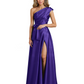 Wedding Mother of the Bride Dress One Shoulder and High Slit Formal Dresses