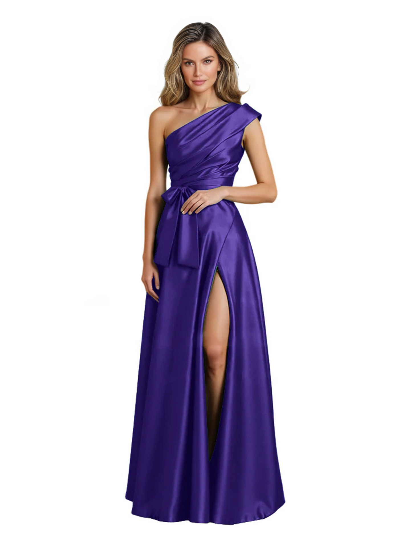 Wedding Mother of the Bride Dress One Shoulder and High Slit Formal Dresses