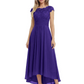 Elegant Evening Gown Trending 2026 Styles with Cap Sleeves High-Low Skirt