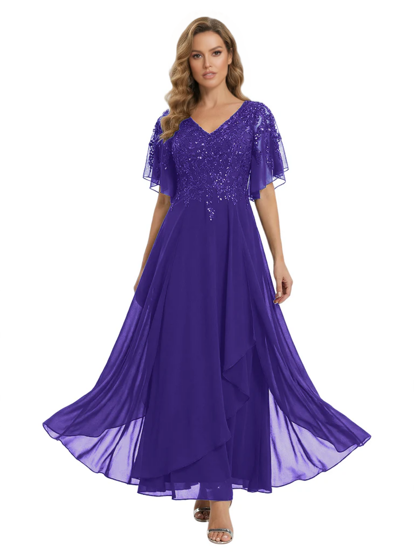 Bling Sequin Chiffon Mother of the Brides Dresses Wedding Party Gowns For Mom