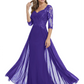 Luxury Burgundy Formal Dress Embroidered Lace Bodice Flowy Chiffon Gown 2026