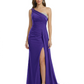 One Shoulder Mother of Bride Dress Ruffle Formal Gowns Mermaid Floor Length Train Slit