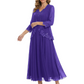 3/4 Sleeve Chiffon Mother of the Brides Dresses V-Neck Wedding Party Gowns