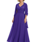 Luxury Formal Mother of Bride Dress Sparkling Sequin Top & Flowy Chiffon Skirt with Shawl