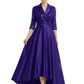 Elegant Mother of Bride Dress Evening Gowns Trending Styles with Lapel Collar 3/4 Sleeves