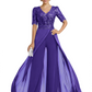 V-Neck Chiffon Mother of the Brides Jumpsuits Dresses Floor Length A-Line Lace