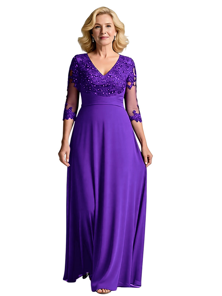 Elegant Custom Mother of The Groom Dresses Wedding Mother Outfits Slit V-neck