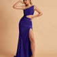 Sexy One-Shoulder Waist Cutout With High Split Floor-Length Bridesmaid Dresses