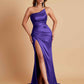 Gorgeous Strapless Soft Satin Side Slit Floor-Length Mermaid Bridesmaid Dresses