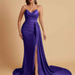Sexy Soft Satin Mermaid V-neck Floor-Length Mermaid Bridesmaid Dresses