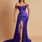 Sexy Soft Satin Sweetheart Off-the-shoulder Strapless Side-Slit Mermaid Bridesmaid Dresses
