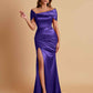 Elegant Soft Satin Off-the-shoulder Side-Slit Mermaid Bridesmaid Dresses