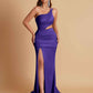 Gorgeous One Shoulder Soft Satin Side Slit Floor-Length Mermaid Bridesmaid Dresses