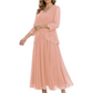 3/4 Sleeve Chiffon Mother of the Brides Dresses V-Neck Wedding Party Gowns
