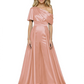 One Shoulder Mother of Bride jumpsuits Formal Gowns Floor Length Detachable Train
