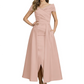 Formal Floor-Length Mother of the Bride Gown Satin Maxi Dress with Slit Off Shoulder