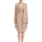2PCS Knee Length Chiffon Mother of the Brides Dresses Short V-Neck