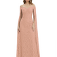 Elegant Mother of the Groom Gown Floral Lace Embroidered Formal Dress with Cape