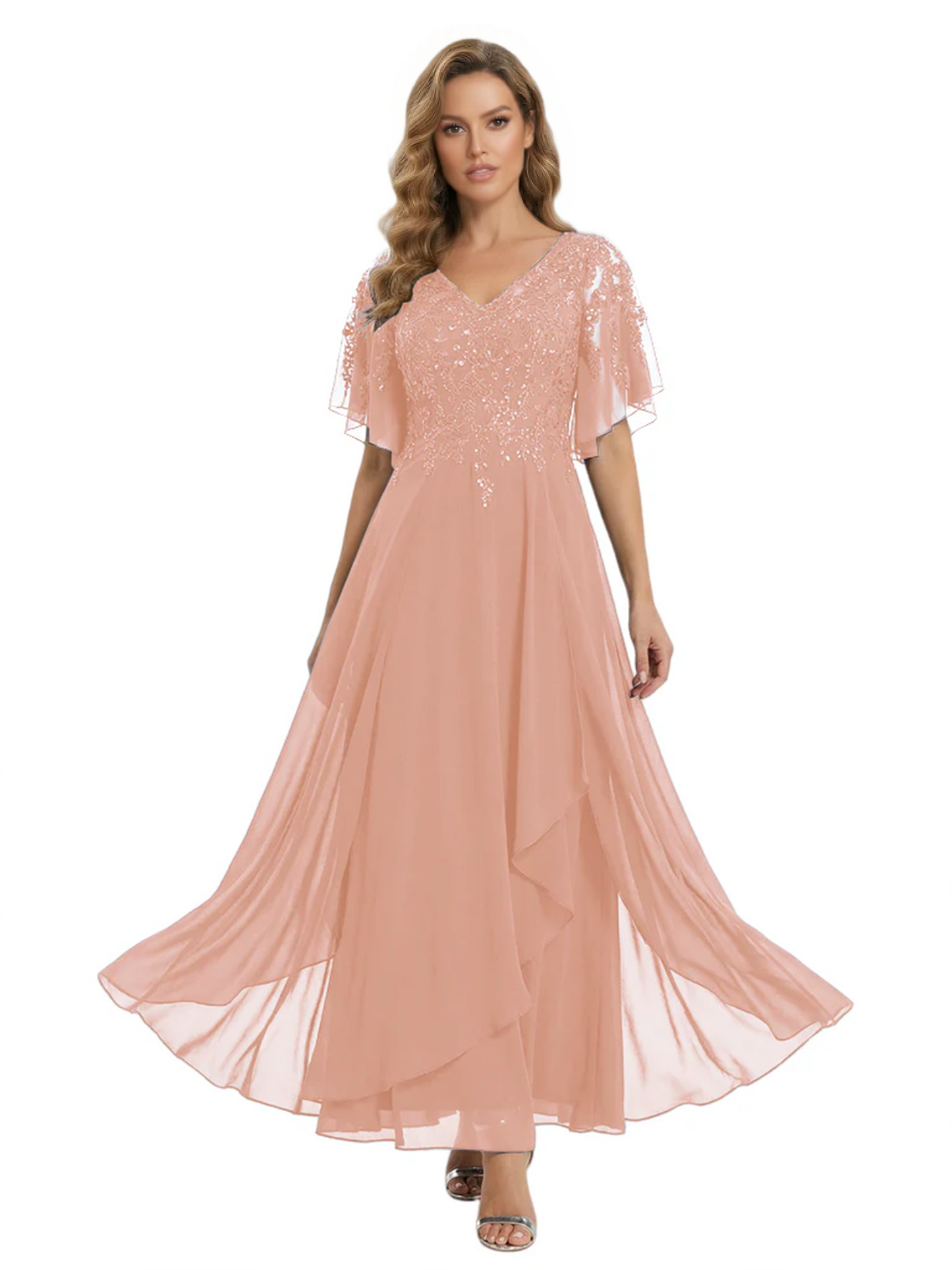 Bling Sequin Chiffon Mother of the Brides Dresses Wedding Party Gowns For Mom