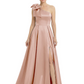 Luxury Bow Black Formal Dress One-Shoulder A-Line Gowns with Sexy Side Slit 2026