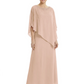 Elegant Mother of Bride Dresses Evening Gowns Trending 2026 Styles with Asymmetric Cape