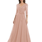 Chiffon Mother of the Bride Dress with Sequin V-Neck and Elegant Bow Sash
