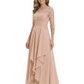 3/4 Sleeve Mother of the Bride Dress with Lace Embroidery High-Low Hem 2026