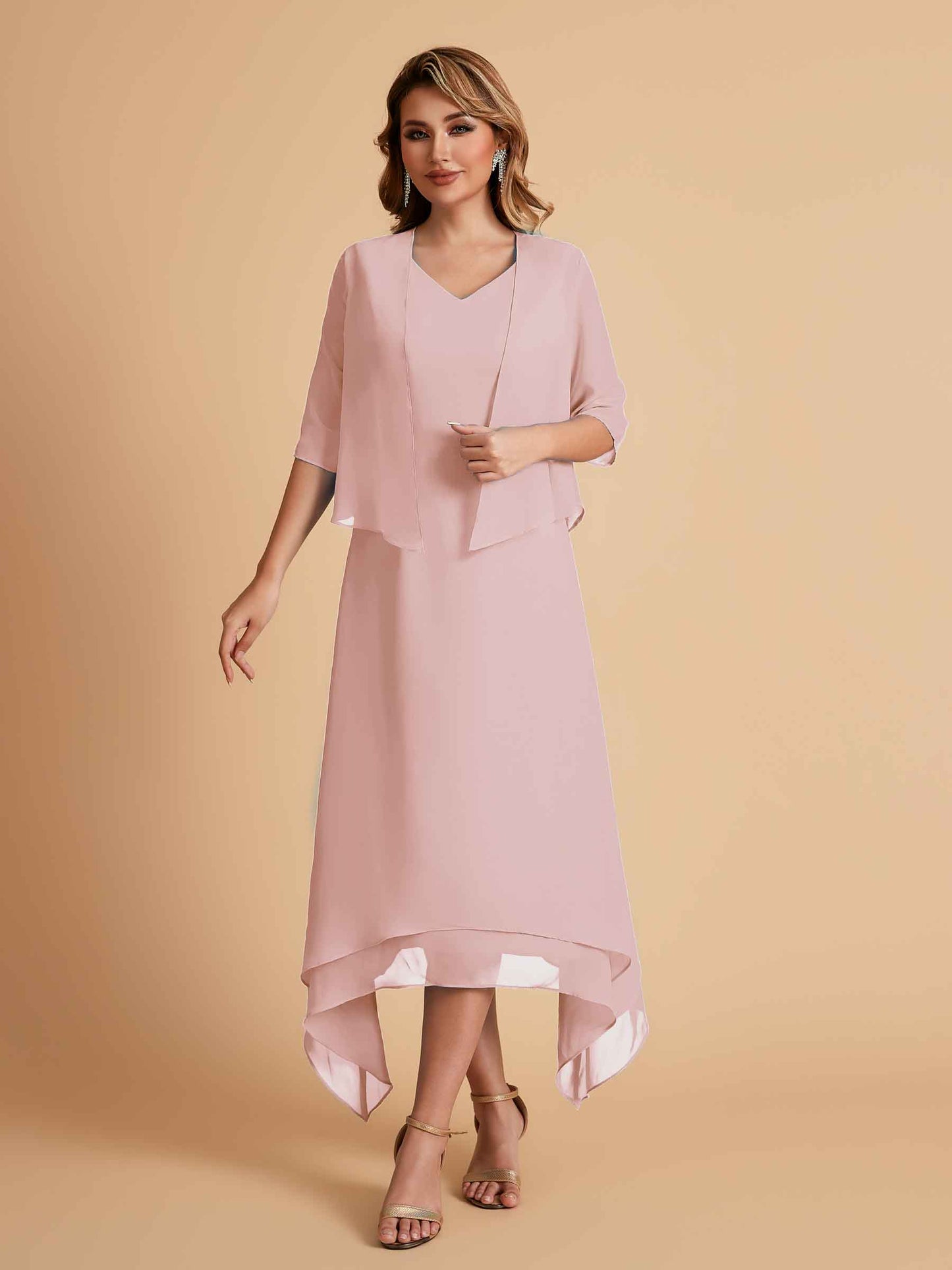 Elegant A-line Chiffon Short Sleeves Mother of the Brides Dresses Online