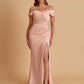 Sexy Soft Satin Mermaid Cold Shoulder Side Slit Floor-Length Bridesmaid Dresses Online