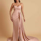 Sexy Soft Satin Mermaid V-neck Floor-Length Mermaid Bridesmaid Dresses