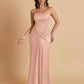 Sexy Soft Satin Mermaid Strapless Floor-Length Mermaid Bridesmaid Dresses